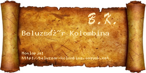 Beluzsár Kolombina névjegykártya